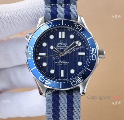 NEW! Replica Omega Seamaster James Bond 60th Anniversary Watch Nato Strap Automatic